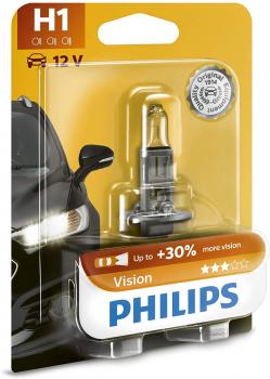 Philips H1 12V Scheinwerferbirne 55W P14,5s Vision +30% 1st. Blister(12258PRB1)